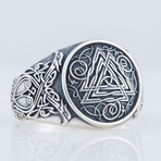 Viking Valknut Ring // Silver (9)