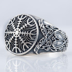 Norse Helm of Awe Ring // Silver (7)