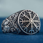 Norse Helm of Awe Ring // Silver (9)