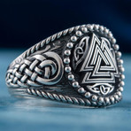 Norse Valknut Ring // Silver (8)