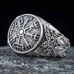 Scandinavian Vegvisir Ring // Silver (7)