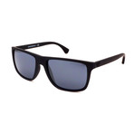 Emporio Armani // Men's EA4033-56496Q Polarized Sunglasses // Matte Black + Silver