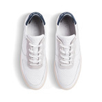 Malone Sneaker // White Milled Leather + Navy (US: 8)