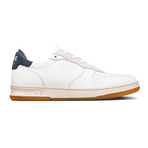 Malone Sneaker // White Milled Leather + Navy (US: 10.5)