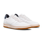 Malone Sneaker // White Milled Leather + Navy (US: 8.5)