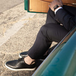 Ellington Leather Sneaker // Black Milled Tumbled Leather (US: 9.5)