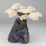 Custom Genuine White Quartz Clustered Gemstone Tree on Amethyst Matrix (The Energy Tree)