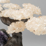 Custom Genuine White Quartz Clustered Gemstone Tree on Amethyst Matrix (The Energy Tree)