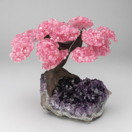 The Love Tree // Custom Rose Quartz Tree + Amethyst Matrix // V3