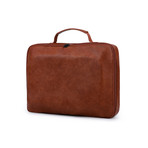 Eco-Leather Laptop Notebook Sleeve + Travel Electronics Bag // Brown + Gray