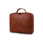 Eco-Leather Laptop Notebook Sleeve + Travel Electronics Bag // Brown + Gray