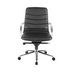 Samantha Office Chair // Black Pu-Leather + Chrome Plated Base