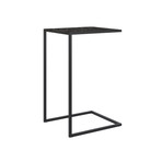Mckenzie "C" End Table // Marbled Melamine + Black Painted Metal Frame (Black)