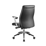 Adalynn Office Chair // Leather + Chrome Plated Base (Black Leather)