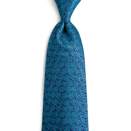 Decker Handmade Silk Tie // Navy + Teal