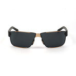 Men's P8509 Sunglasses // Black + Gold
