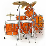 John Bonham // Led Zeppelin Mini Drum Set Model // Amber Vistalite