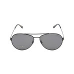 Unisex Aviator Polarized Sunglasses // Shiny Black + Gray