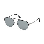 Men's' Abott Sunglasses // Shiny Black + Silver Mirror