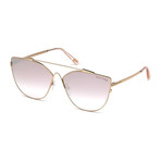 Women's Jacquelyn Sunglasses // Gold + Pink Gradient