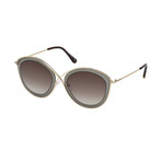 Women's Sascha Sunglasses // Gold + Gray + Brown Gradient