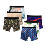 Men's Boxer Briefs // Bananas + Art Deco + Lalaland + Camo + Color Swirls + Nebula // 6-Pack (XL)