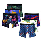 Men's Boxer Briefs // Tropical + Bananas + Parrots + Art Deco + Color Swirls + Psychedelic // 6-Pack (M)