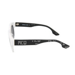 Unisex MQ0047S Round Sunglasses // White + Black + Silver