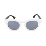 Unisex MQ0047S Round Sunglasses // White + Black + Silver