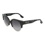 Women's MQ0048S Round Sunglasses // Black + Gray