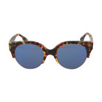 Women's MQ0048S Round Sunglasses // Havana + Blue