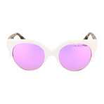 Women's MQ0048S Round Sunglasses // White + Havana + Pink