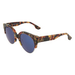 Women's MQ0048S Round Sunglasses // Havana + Blue