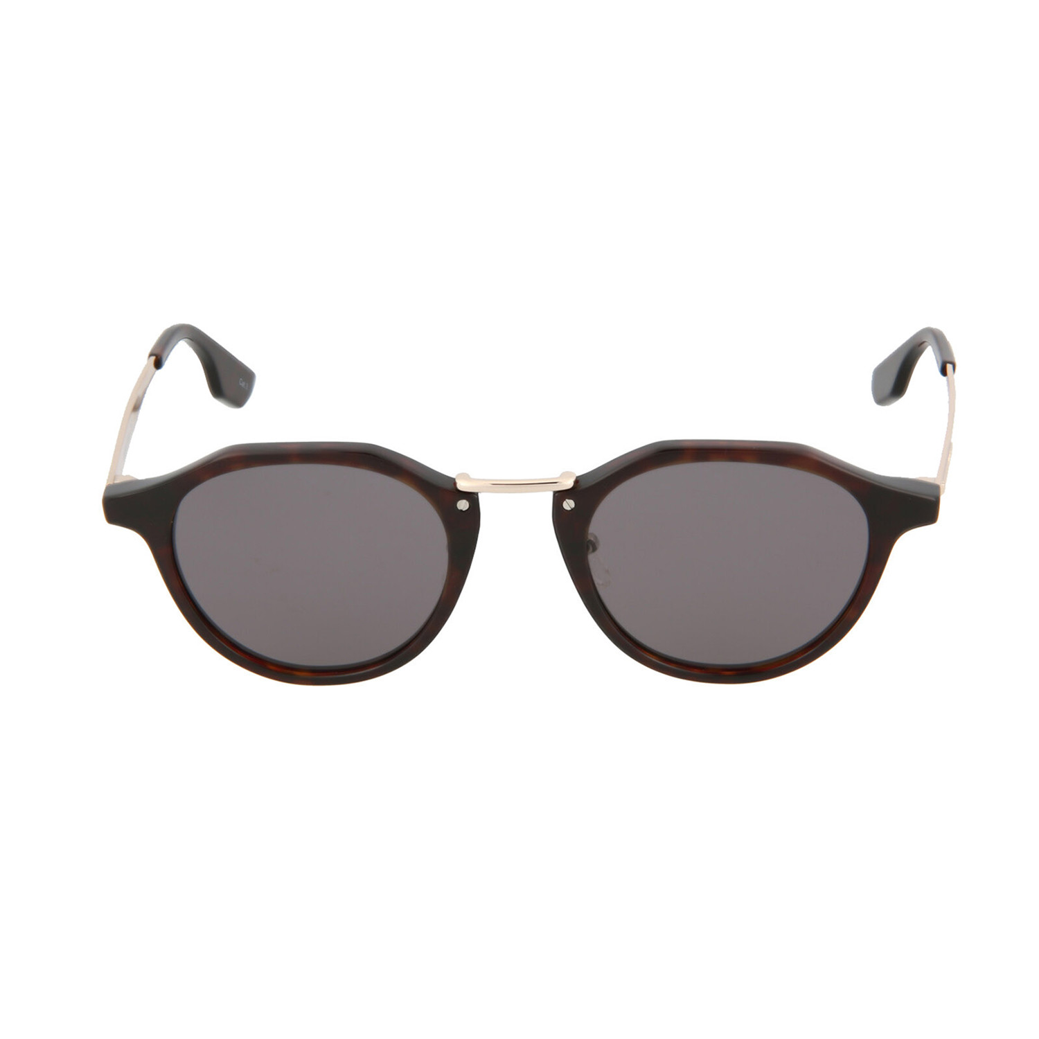 Unisex MQ0036S Round Sunglasses V1 // Havana + Gold - MCQ Alexander