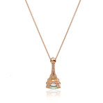 Pasquale Bruni Eiffel 18k Rose Gold Diamond + Green Quartz Necklace // Store Display