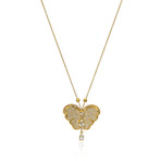 Pasquale Bruni Liberty 18k Yellow Gold Diamond + White Topaz Necklace // Store Display