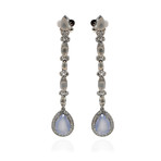 Pasquale Bruni Ghirlanda 18k White Gold Diamond + Adularia Earrings I // Store Display