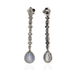 Pasquale Bruni Ghirlanda 18k White Gold Diamond + Adularia Earrings I // Store Display