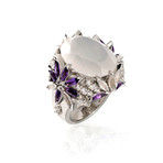 Pasquale Bruni Ghirlanda 18k White Gold Diamond + White Quartz Ring // Ring Size: 6.5 // Store Display