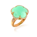 Pasquale Bruni 18k Rose Gold Diamond + Chrysoprase Ring // Ring Size: 7 // Store Display