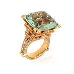 Pasquale Bruni Eiffel 18k Rose Gold Diamond + Green Quartz Ring // Store Display (Ring Size: 6.5)