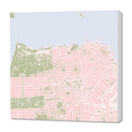 San Francisco city map vintage (16"W x 24"H x 1.5"D)