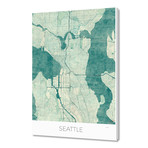 Seattle Map Blue (16"W x 24"H x 1.5"D)