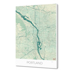 Portland Map Blue (16"W x 24"H x 1.5"D)