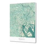 Tokyo map blue (16"W x 24"H x 1.5"D)
