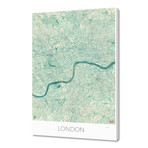 London Map Blue (16"W x 24"H x 1.5"D)