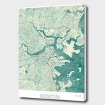 Boston Map Blue (16"W x 24"H x 1.5"D)