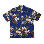 Hawaiian Orchid Shirt // Navy (Small)
