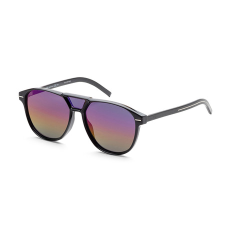 Men's Blacktie Sunglasses // Black + Violet Sunset Gradient