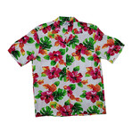 Hibiscus Watercolor Shirt // White (Small)